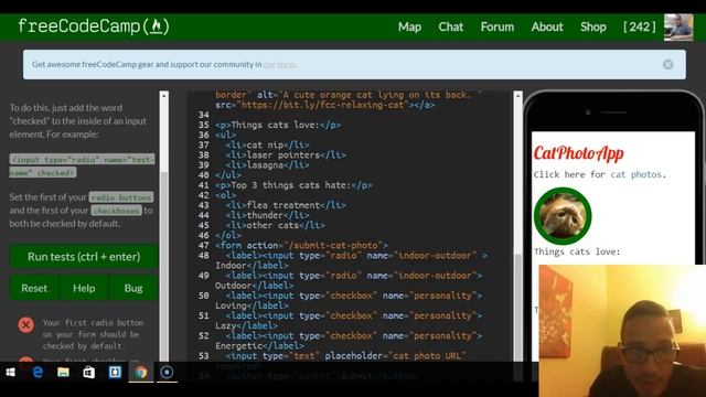 Check Radio Buttons And Checkboxes By Default, FreeCodeCamp Review Html & Css, Lesson 34