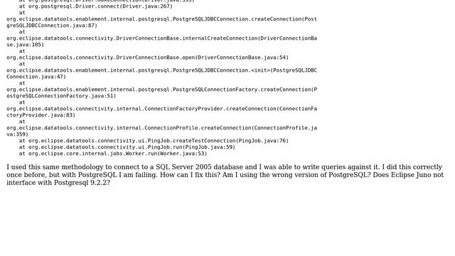 Databases: Connect to Postgresql 9.2 from Eclipse Data Tools Platform (2 Solutions!!) смотреть онлайн