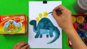 Рисуем Динозавров красками с РыбаКит