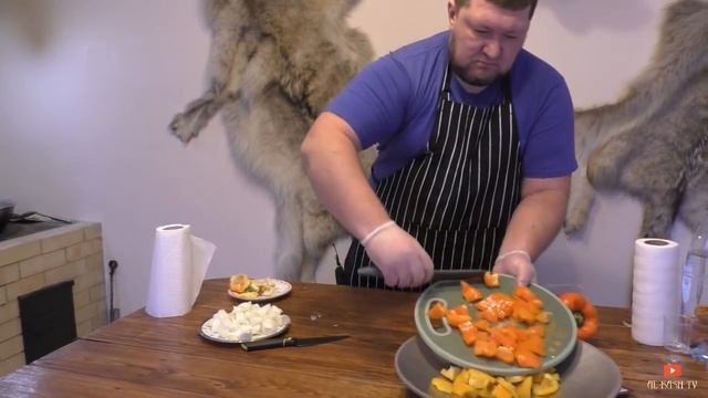 Готовим "Свиные ребра с овощами в соусе терияки в казане"