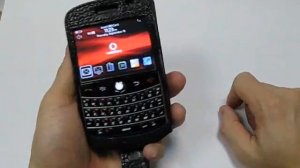 PDair Leather Case for BlackBerry Bold 9000 Flip Black/Croco