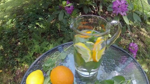 Летний освежающий напиток с мелиссой, лимоном и апельсином!