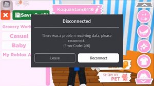 FIX Error Code 260 Roblox: There was a problem receiving data please reconnect. IOS.