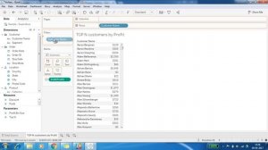 Tableau : Top N customer by profit  using Parameter