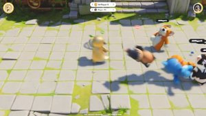 Играем с папой в игру PartyAnimals на комппьютере с двумя джойстиками от PS4