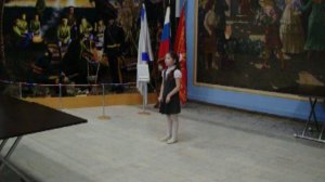 Выступление первоклассницы Эмилии Кураковой в Музее Боевой славы на конкурсе чтецов