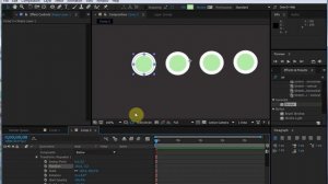 Урок After Effects. Параметр Repeater: линия, состоящая из кругов; пульсирующие окружности.