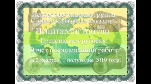 Отчет за 2 квартал 1 полугодие 2019 года
