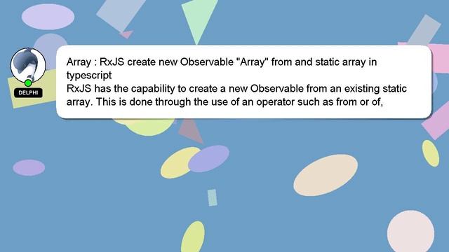 Array : RxJS create new Observable "Array" from and static array in typescript