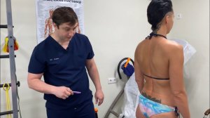 Лазерный уровень на мануальной терапии показал 100% симметрию таза у Инги