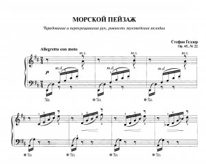 Геллер С. "Морской пейзаж", Этюд ор. 45 № 22 / "Фортепианная техника в удовольствие" [7 класс]