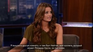 Stana Katic on Jimmy Kimmel 2010 (Rus Sub)