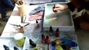 Рисование на воде, и перенос рисунка на бумагу!