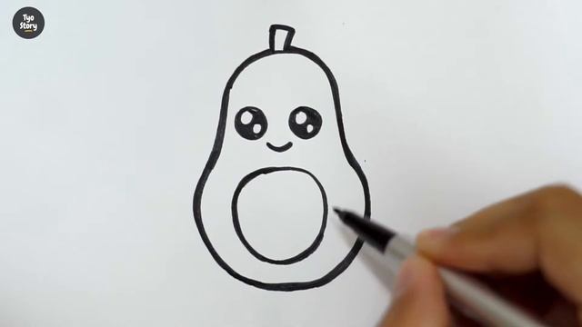 #99 How to Draw a Cute Avocado - Easy Drawing Tutorial смотреть онлайн