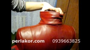 Покраска кожаной куртки бордовой. Обучающее видео