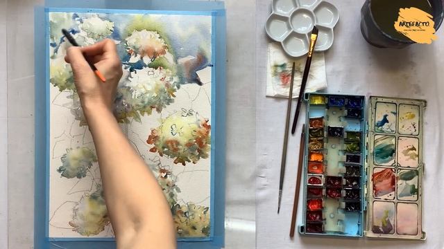 Курс Цветы в саду - акварель - художник Ариша Норлогуянова (приглашение) смотреть онлайн