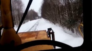 Чистим дороги на К-701 в паре с грейдером. Моя работа.