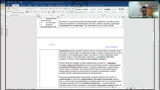 Духовность как явление внутренней культуры человека. Эссе (юрфак МГУ). 2018.2.4. Петров В.С.