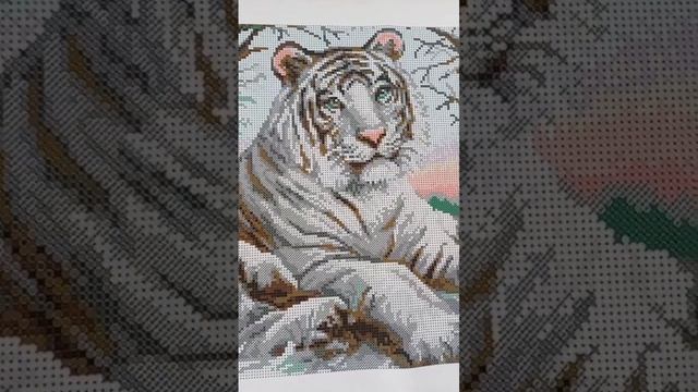 Tiger FULL Bead Coverage Embroidery kit  Craft kit Needlepoint DIY Picture #beadembroiderykit