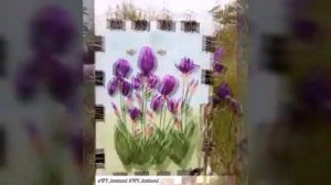 Вышивка лентами ирисы