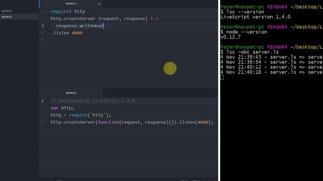 LiveScript 1 - Very simple server in LiveScript смотреть онлайн