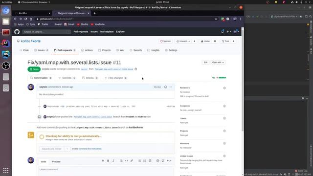 KorTE/KorIO: Fix issue with YAML parser with maps and lists on the same indentation level