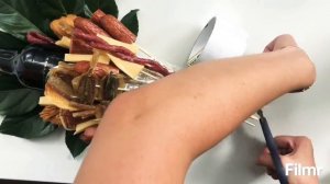 Собираем мужской мясной букет. Фудфлористика. Букет из колбасы