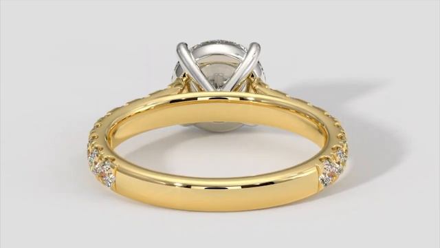 Round Brilliant Cut Diamond Engagement Ring In Yellow and White Gold – Australian Diamond Network смотреть онлайн