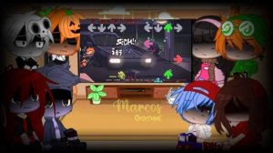 FnF React to Friday Night Funkin' Corruption Takeover // Pico vs Evil BF (FnF Mod) // [Gacha Club]