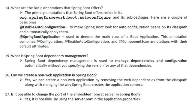 ? Spring Boot Interview Questions and Answer for Fresher ? Beginner's Guide to Spring Boot QNA  ?