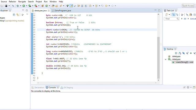 Java Data Types | Java | Programming Lang | Data Types 1