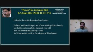 Power || Lecture 2 || Text (L-1-5) || Adrienne Rich || by Dipanjan Ghosh || Semester-3 || CC-T-5 ||