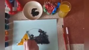 Ёжик рисование тычком