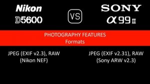 Nikon D5600 vs. Sony A99 II: A Comparison of Specifications