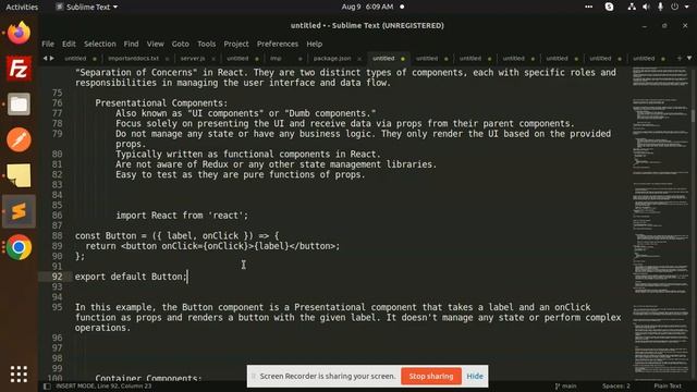 React interview questions in Hindi #3 Difference Presentational component and a Container component