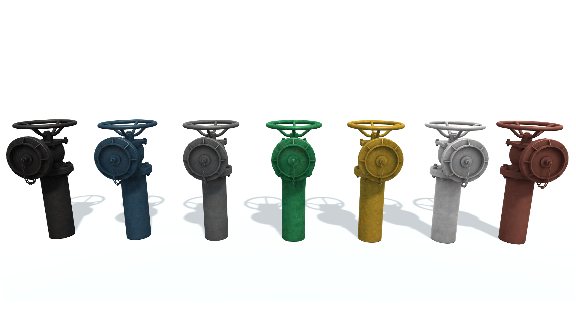 3D model.  Piping valves B. Трубопроводная арматура.