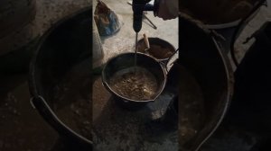 Замес бетона дрелью с насадкой