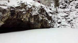 Карелия зимой на машине, Рускеала, Горный парк с высоты птичьего полета