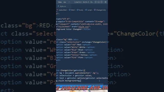 watch full video on channel | Background Color Change by selecting name | CSS HTML JAVASCRIPT