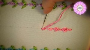 Embroidery: design border | easy stitch | mini rose border