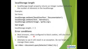 JavaScript Cookies, Web Storage, Data Attributes, JSON, Timestamps | Become a Web Developer | Uplat