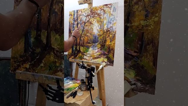 художник Кортавенков Никита Никитович! картина маслом ,золотая осень, процесс написания!!!! смотреть онлайн