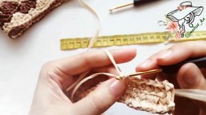 Вязание образца из рафии ISPIE