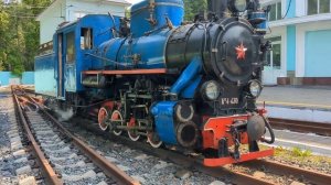 детская железная дорога РЖД паровоз обзор вблизи