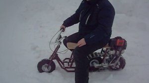 Мини снегоход своими руками. Испытания.