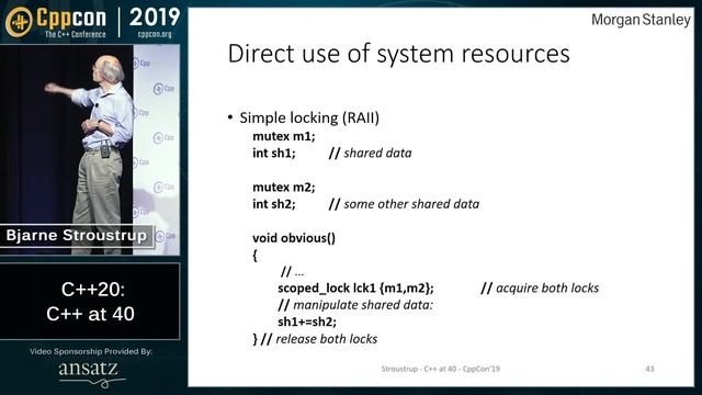 CppCon 2019 - Bjarne Stroustrup: C++20 - C++ at 40