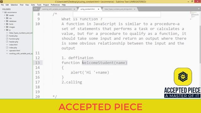 introduction  of function in java script