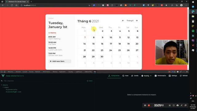 [VueJS2] - Calender App 2 - Create Function ,Data in Vue [Error Sound]