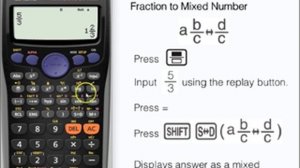 Change Fractions to Mixed Numbers on a Casio Calculator - fx-83GT PLUS,  fx-85GT PLUS Mixed Fractio