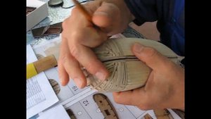 Бот "Святой Гавриил". Обработка черновой обшивки корпуса.